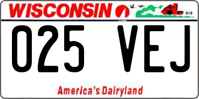 WI license plate 025VEJ