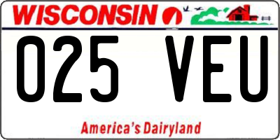 WI license plate 025VEU