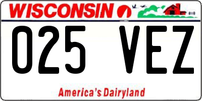 WI license plate 025VEZ