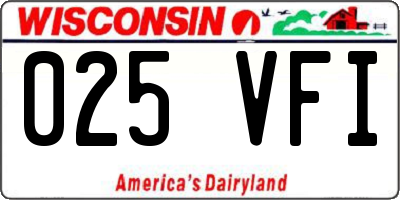 WI license plate 025VFI