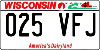 WI license plate 025VFJ
