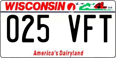 WI license plate 025VFT
