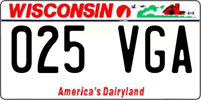WI license plate 025VGA