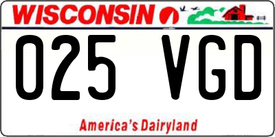 WI license plate 025VGD