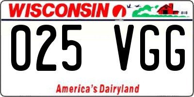 WI license plate 025VGG