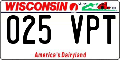 WI license plate 025VPT
