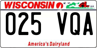 WI license plate 025VQA
