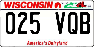 WI license plate 025VQB