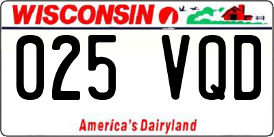 WI license plate 025VQD