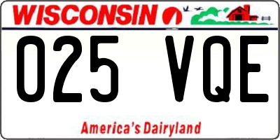 WI license plate 025VQE
