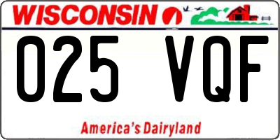 WI license plate 025VQF