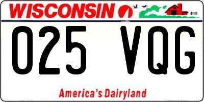 WI license plate 025VQG