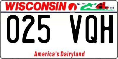 WI license plate 025VQH