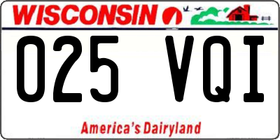 WI license plate 025VQI