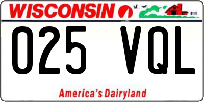 WI license plate 025VQL