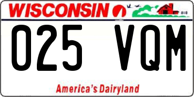 WI license plate 025VQM