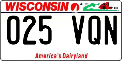 WI license plate 025VQN