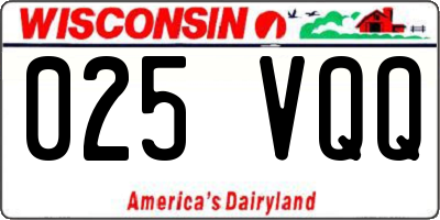 WI license plate 025VQQ