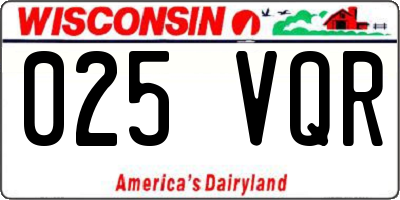 WI license plate 025VQR