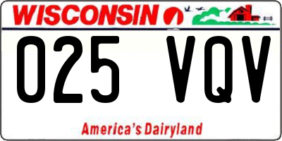 WI license plate 025VQV