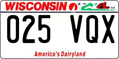 WI license plate 025VQX