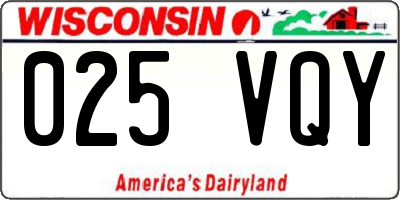 WI license plate 025VQY