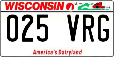 WI license plate 025VRG