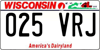 WI license plate 025VRJ