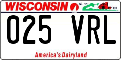 WI license plate 025VRL