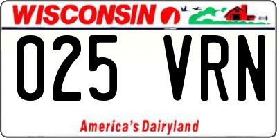 WI license plate 025VRN