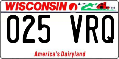 WI license plate 025VRQ