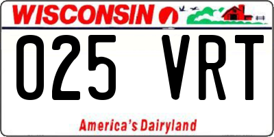 WI license plate 025VRT