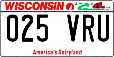 WI license plate 025VRU