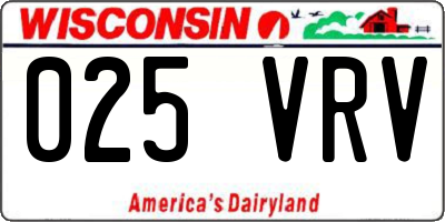 WI license plate 025VRV