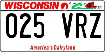 WI license plate 025VRZ