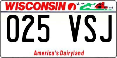 WI license plate 025VSJ