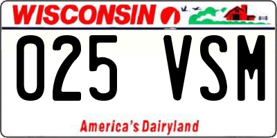 WI license plate 025VSM