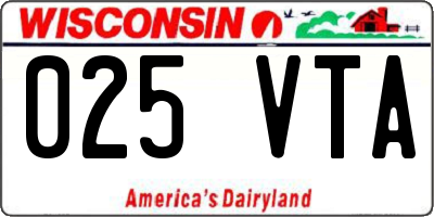 WI license plate 025VTA