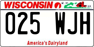 WI license plate 025WJH