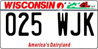 WI license plate 025WJK
