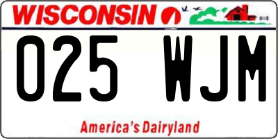 WI license plate 025WJM