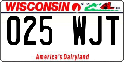 WI license plate 025WJT