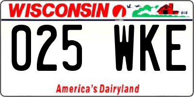 WI license plate 025WKE