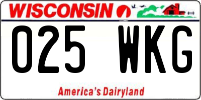 WI license plate 025WKG