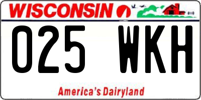 WI license plate 025WKH