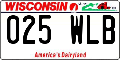 WI license plate 025WLB