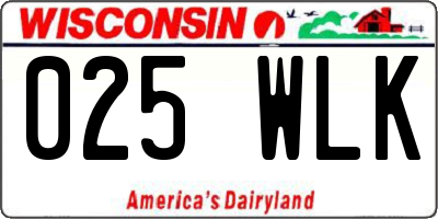 WI license plate 025WLK