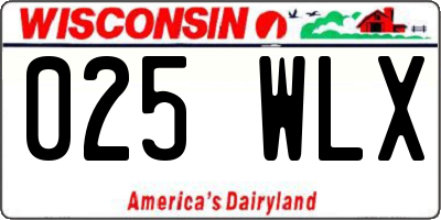 WI license plate 025WLX