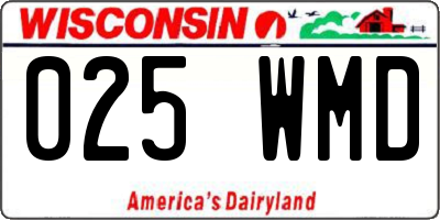 WI license plate 025WMD