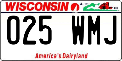 WI license plate 025WMJ